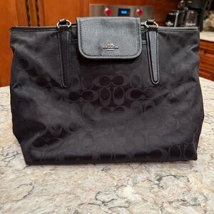 Coach Black Signature Tote Bag